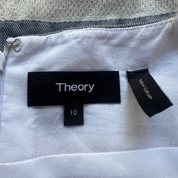 Theory size 10 Melaena Haviana Striped Spaghetti Strap Knee Length Dress - Picture 2 of 14